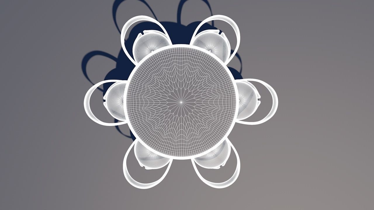 Round Table Dining Set 3D model_76