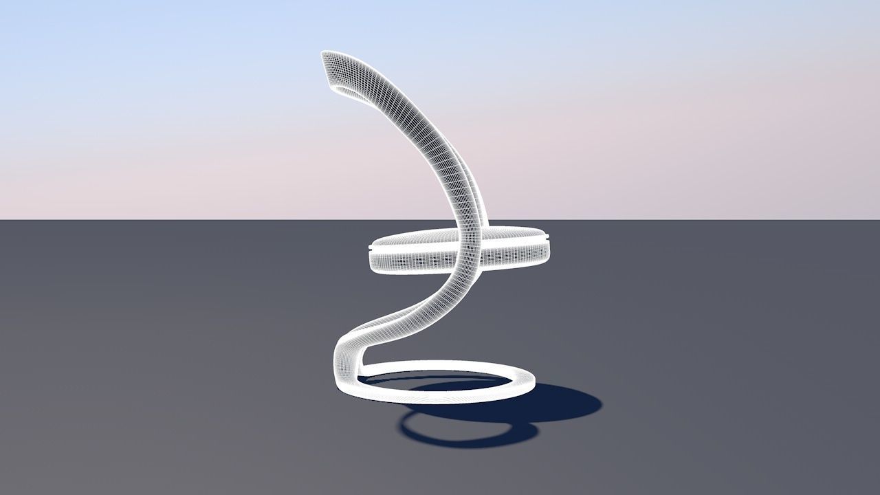 Round Table Dining Set 3D model_84