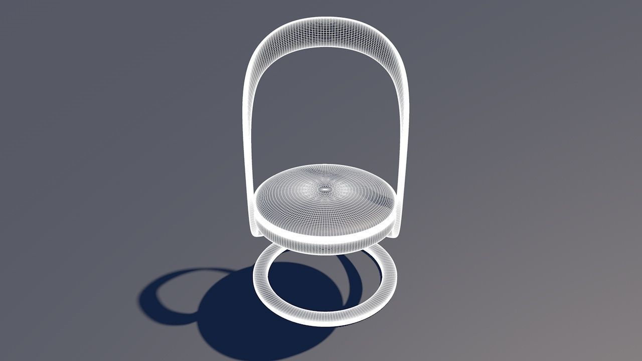 Round Table Dining Set 3D model_83