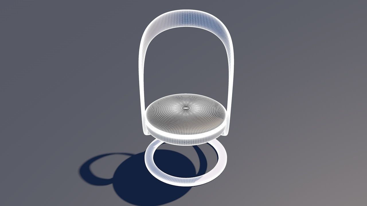 Round Table Dining Set 3D model_34