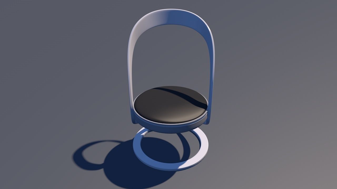 Round Table Dining Set 3D model_9