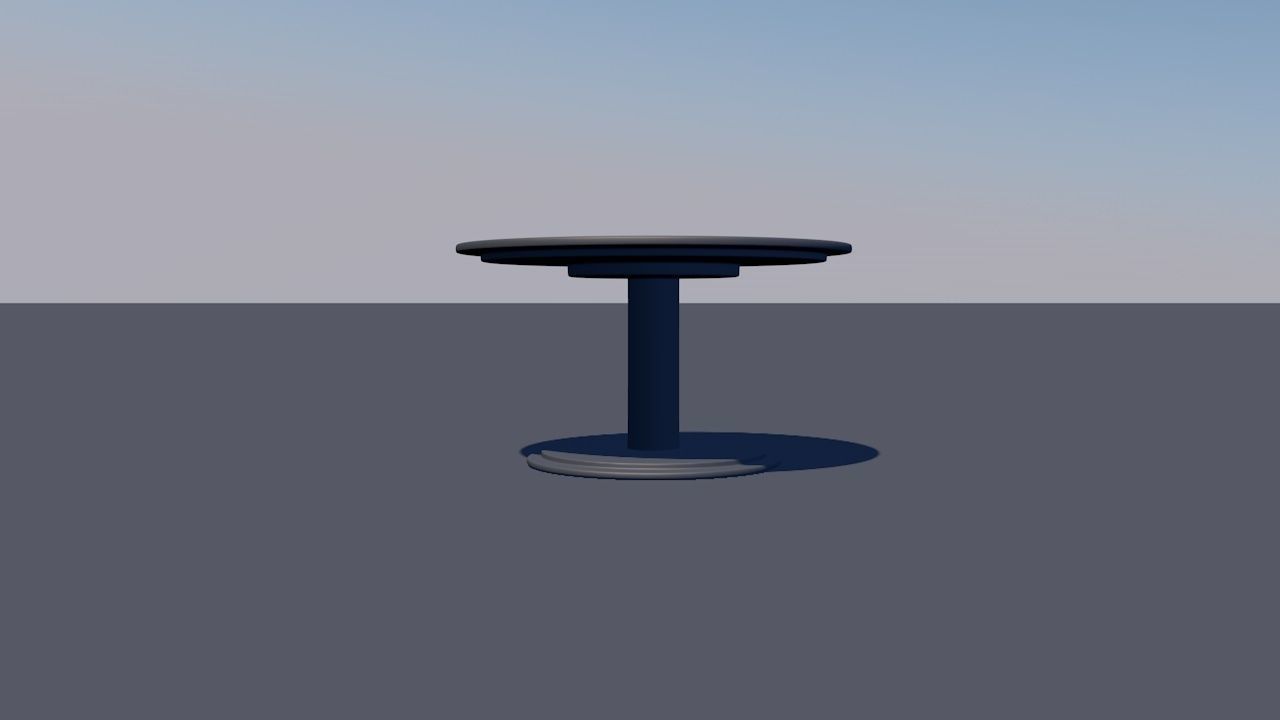 Round Table Dining Set 3D model_118