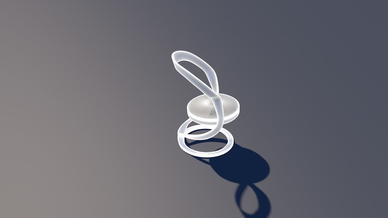 Round Table Dining Set 3D model_31