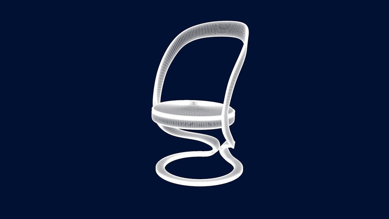 Round Table Dining Set 3D model_44