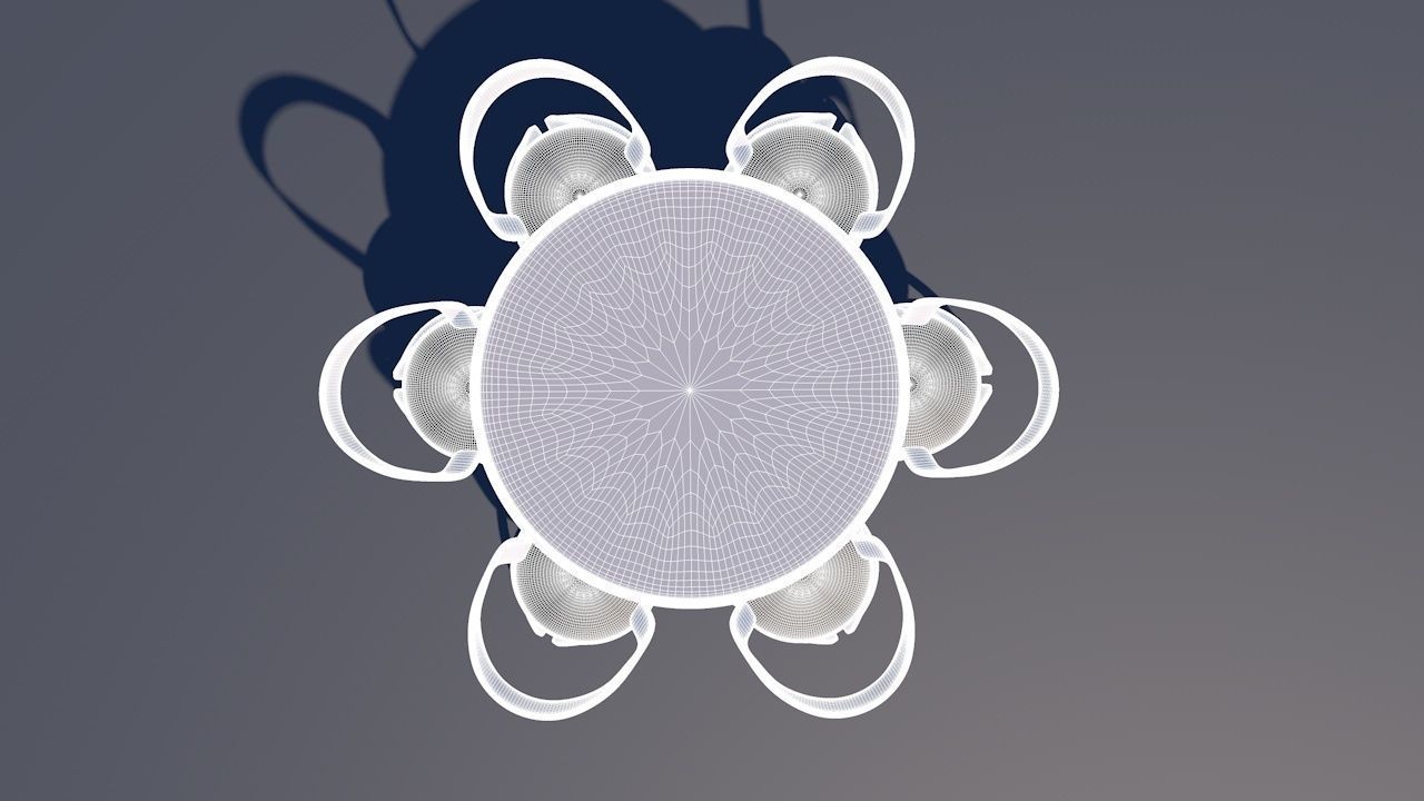 Round Table Dining Set 3D model_29