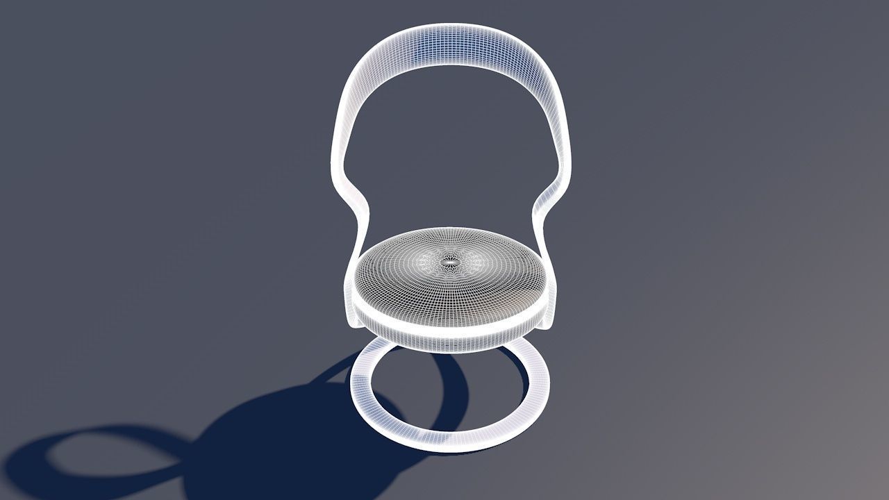 Round Table Dining Set 3D model_28