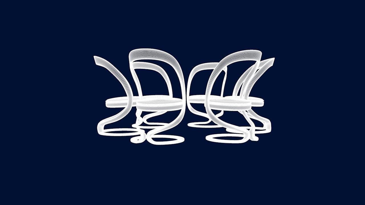 Round Table Dining Set 3D model_51