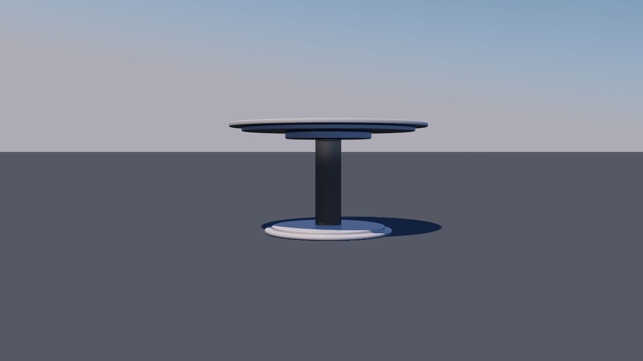 Round Table Dining Set 3D model_16