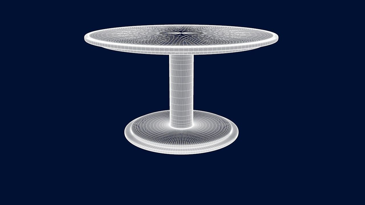 Round Table Dining Set 3D model_56