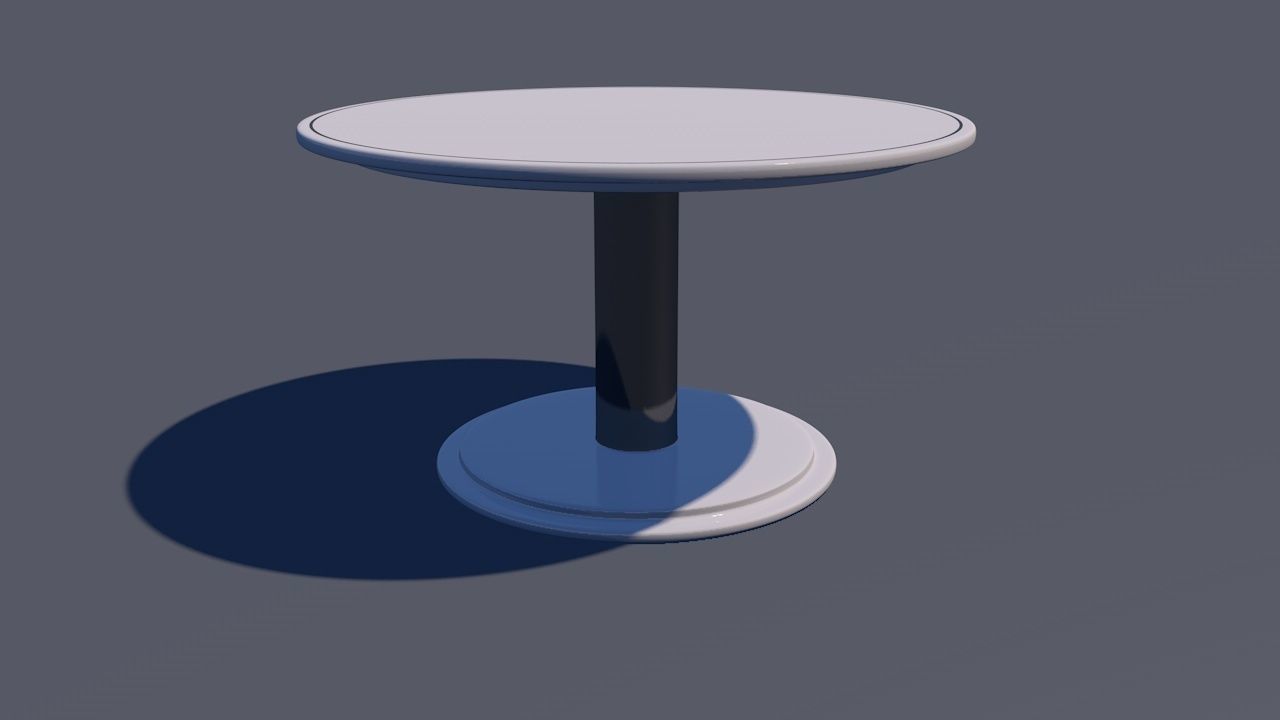 Round Table Dining Set 3D model_21
