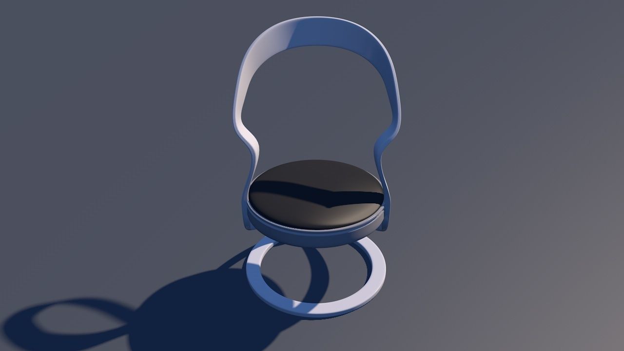 Round Table Dining Set 3D model_6