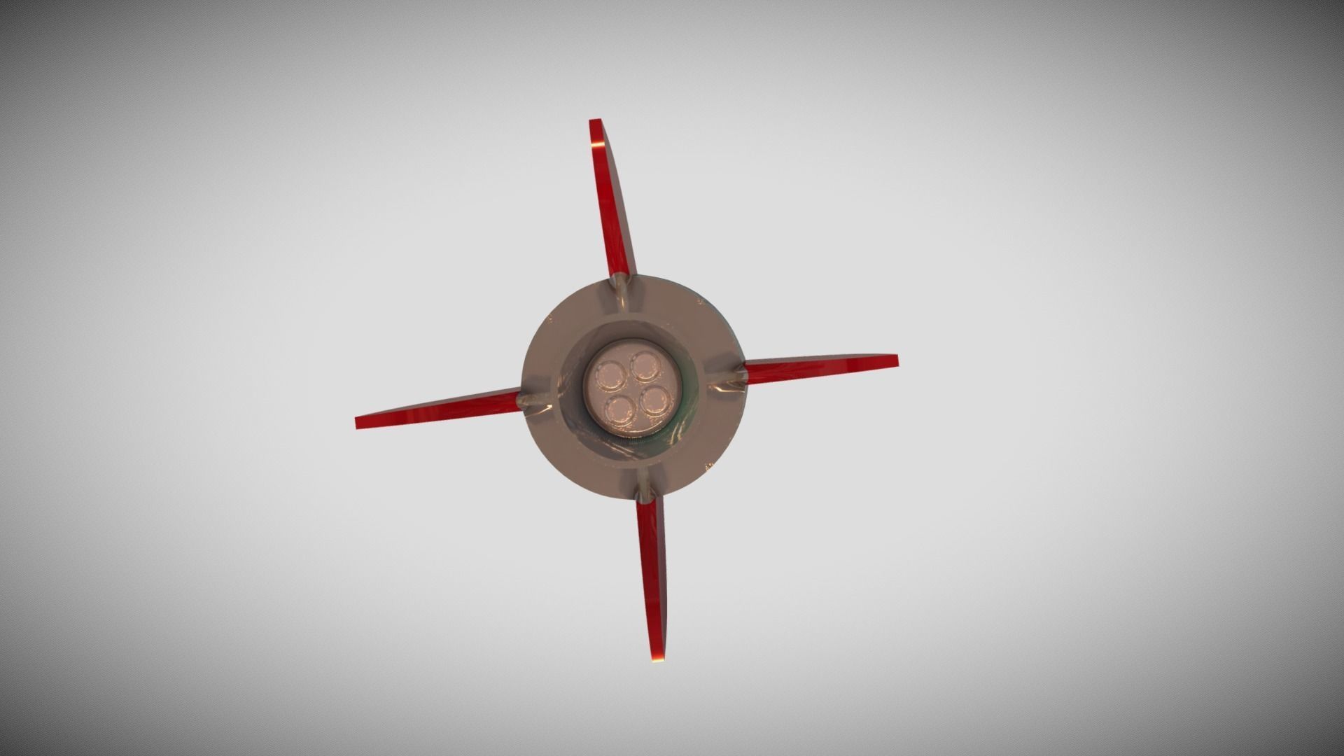 Retro Rocketship Low-poly 3D model_4