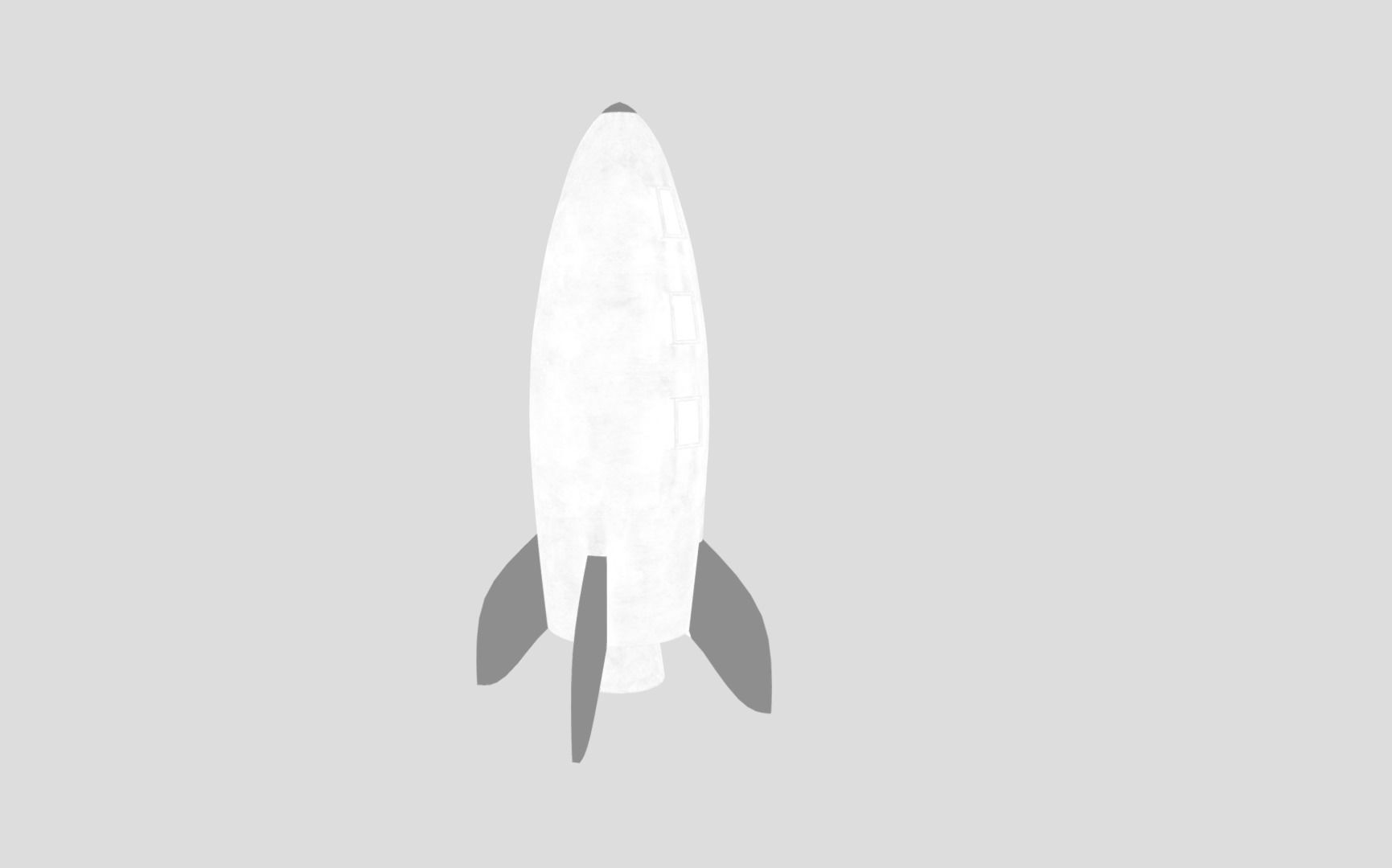 Retro Rocketship Low-poly 3D model_13