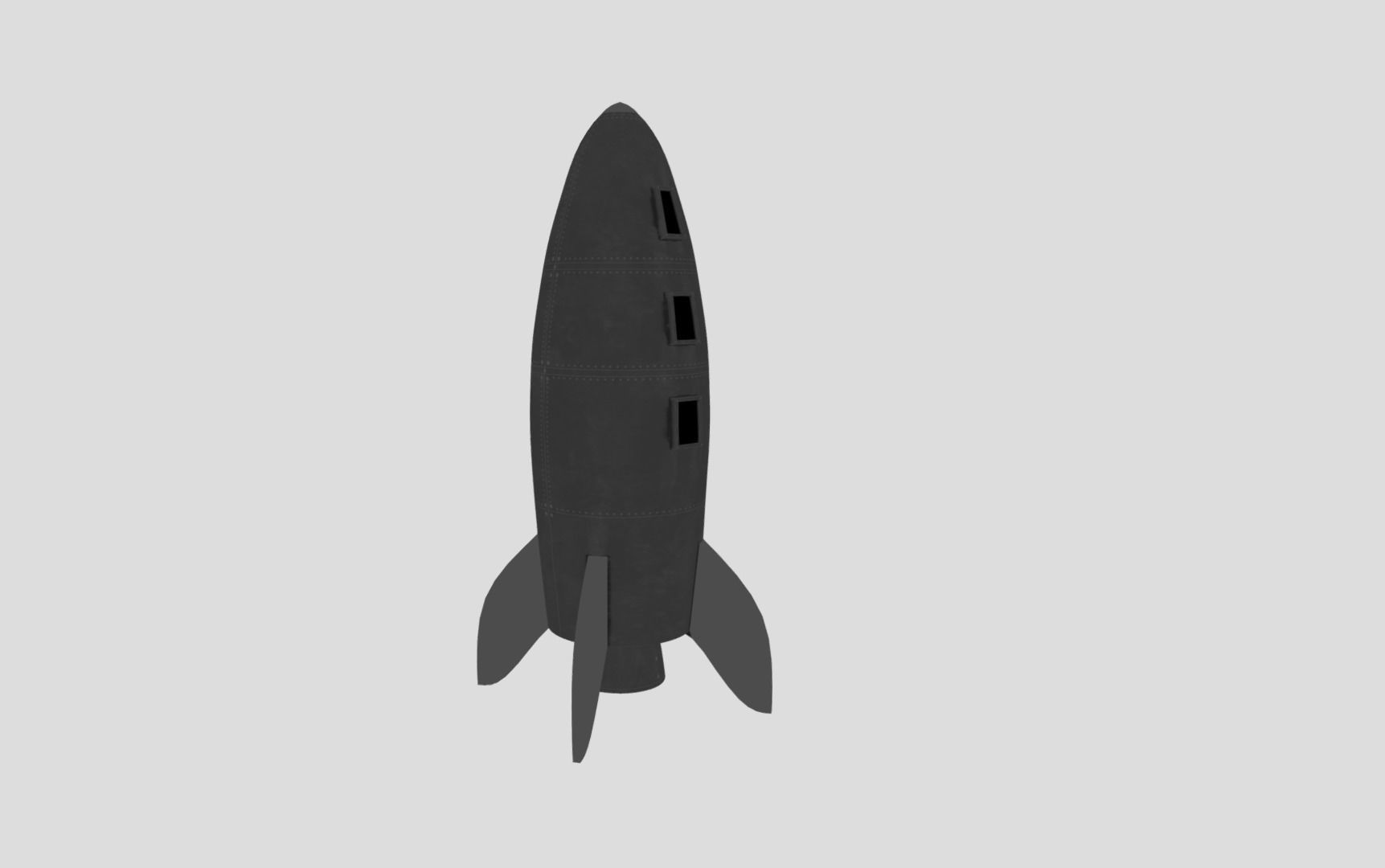 Retro Rocketship Low-poly 3D model_11