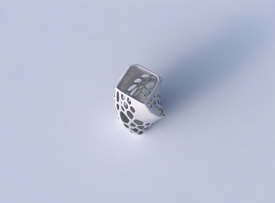 Vase twisted quadratic with organic lattice with solid centers 3D print model_2