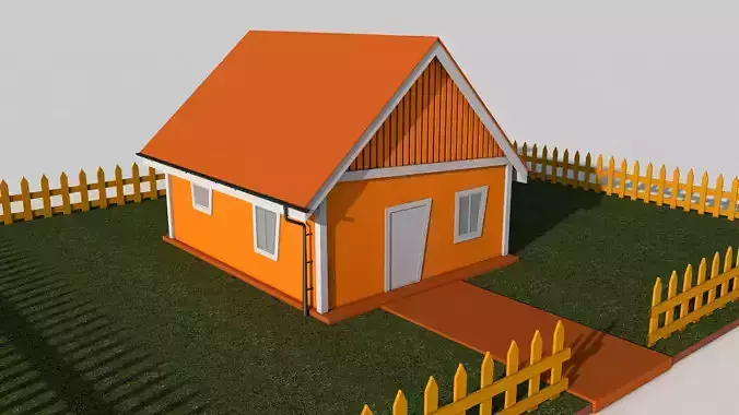 Cartoon House Low-poly 3D model