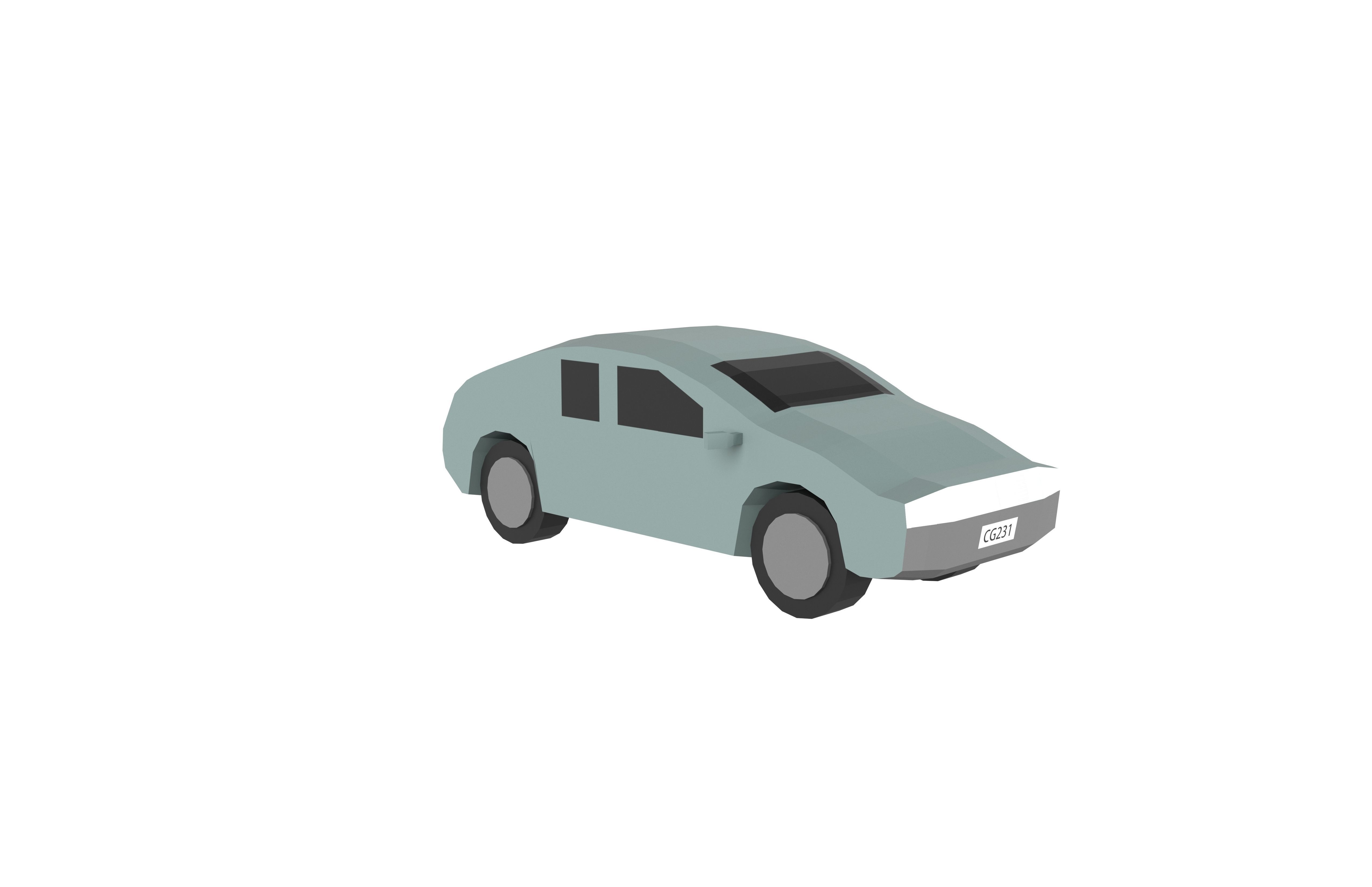 Low Poly Car 0003 Low-poly 3D model_3