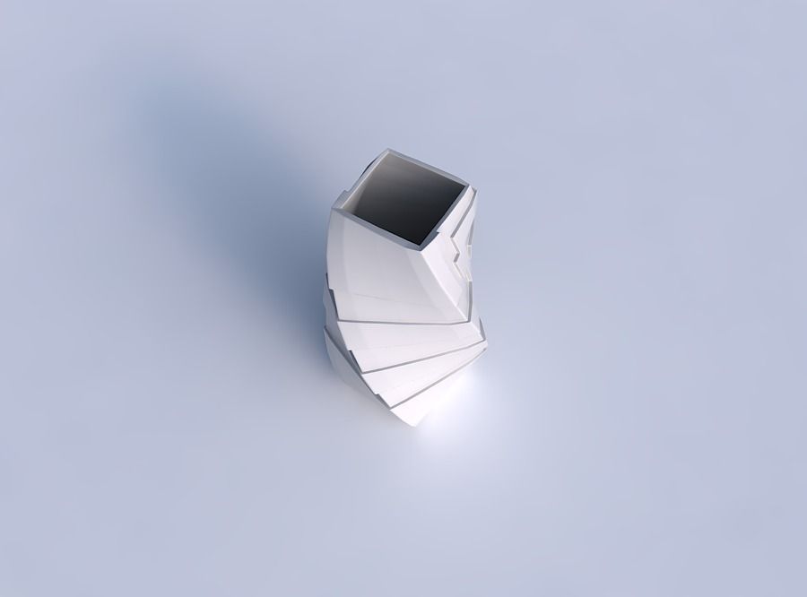 Vase twisted quadratic with sharp ribbons 3D print model_1