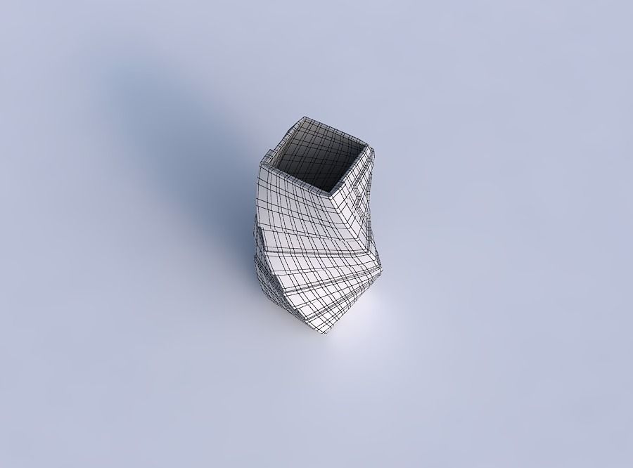 Vase twisted quadratic with sharp ribbons 3D print model_6