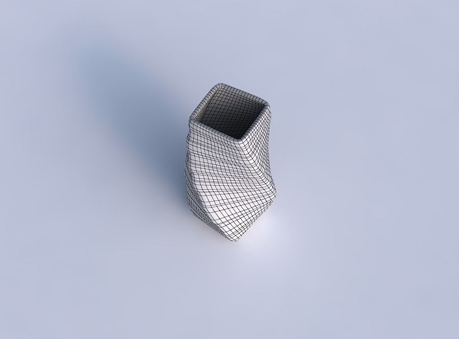 Vase twisted quadratic with smooth horizontal ribbons  3D print model_6