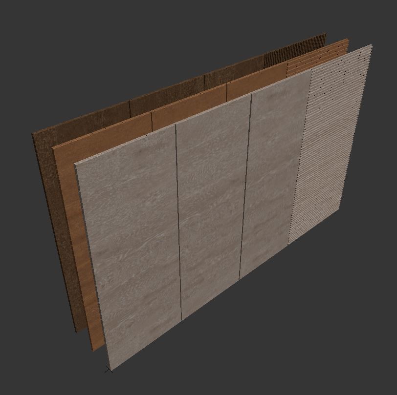 Decorative wall panel set 1 3D model_4
