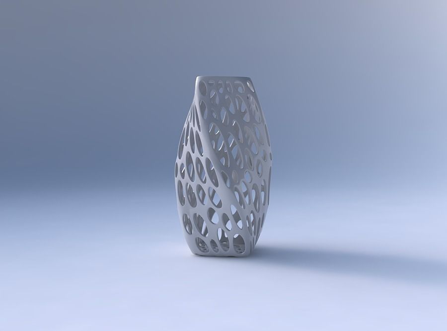 Vase twisted quadratic with smooth organic lattice 3D print model_4