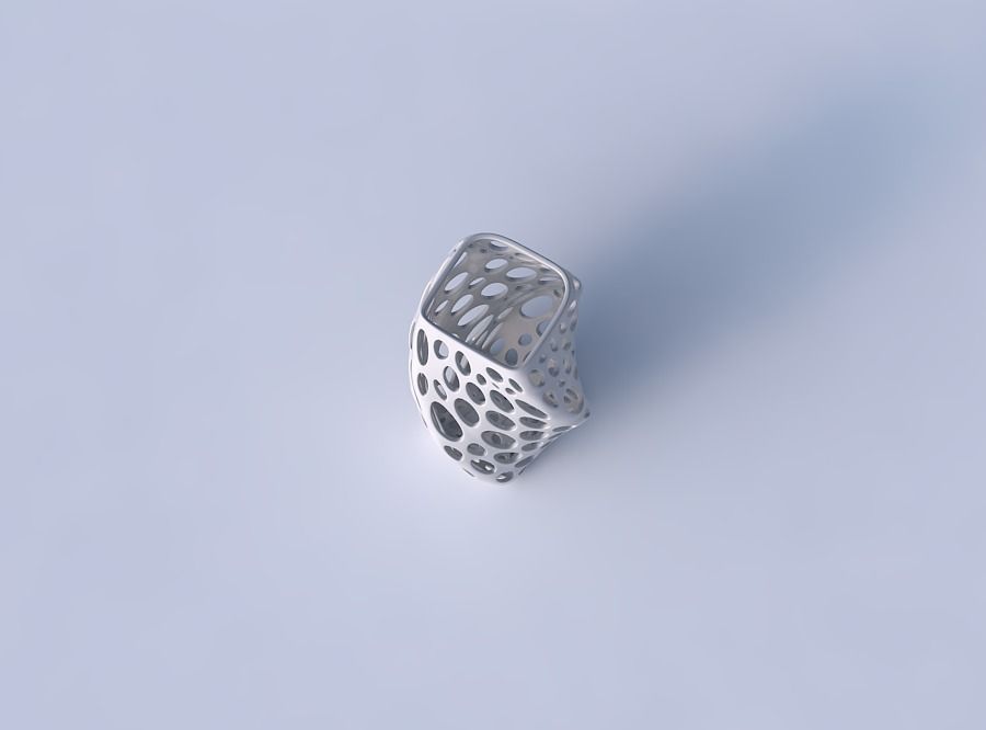 Vase twisted quadratic with smooth organic lattice 3D print model_2