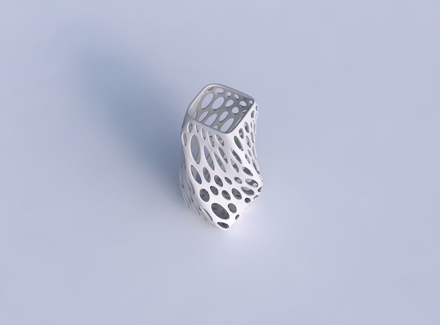 Vase twisted quadratic with smooth organic lattice 3D print model_1