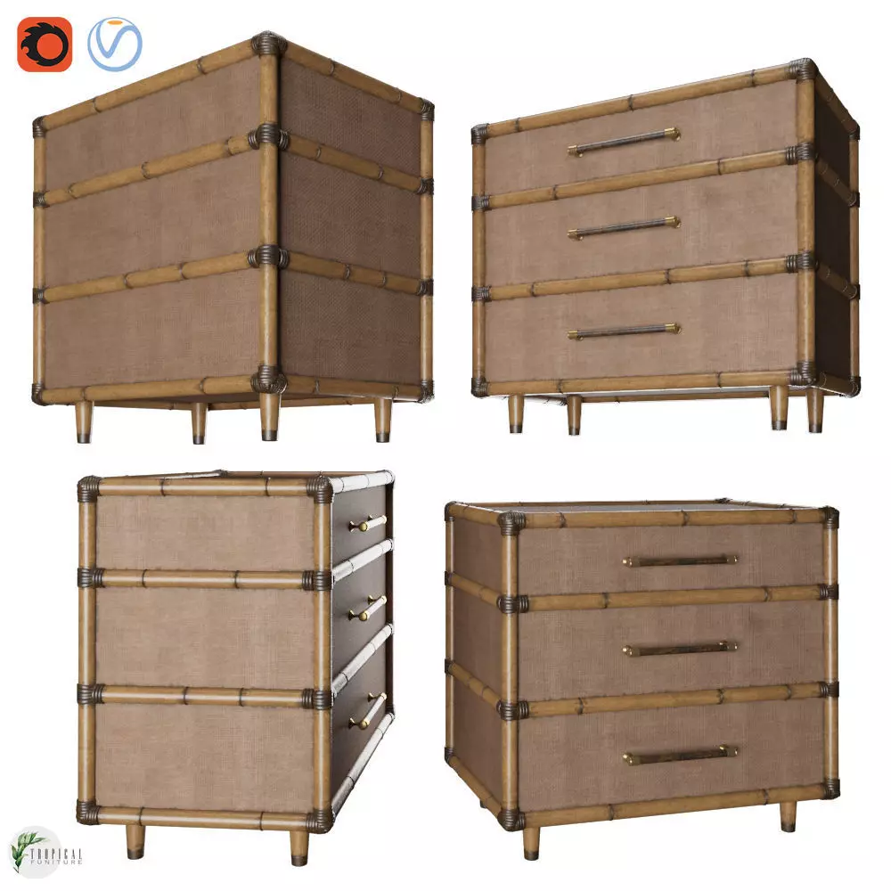 Tropical - PARROT CAY NIGHTSTAND 3D model_0
