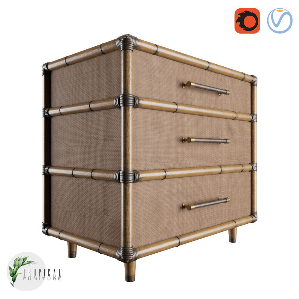 Tropical - PARROT CAY NIGHTSTAND 3D model_3