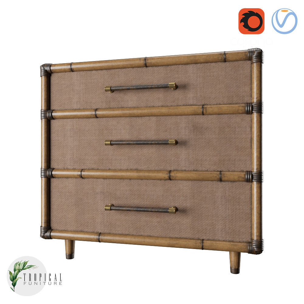 Tropical - PARROT CAY NIGHTSTAND 3D model_2