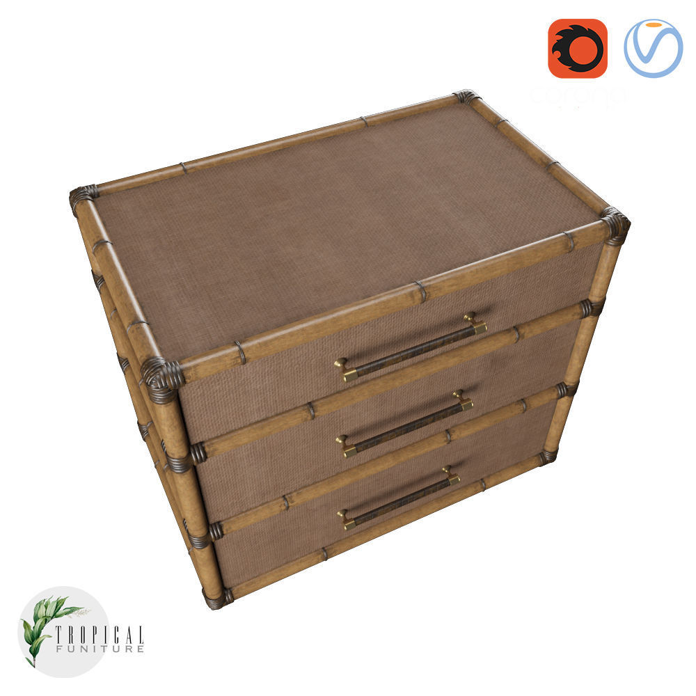 Tropical - PARROT CAY NIGHTSTAND 3D model_1
