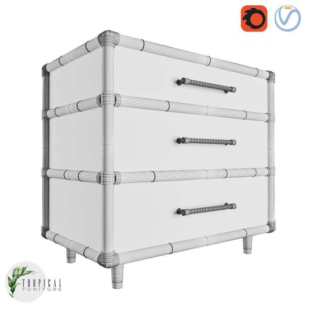 Tropical - PARROT CAY NIGHTSTAND 3D model_4