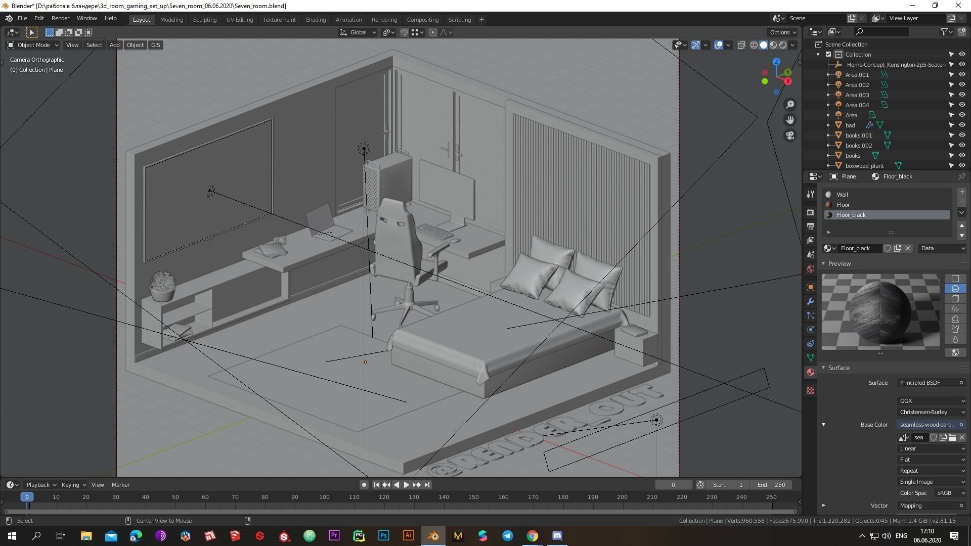 Low-poly Cool 3D gaming set-up Low-poly 3D model_16