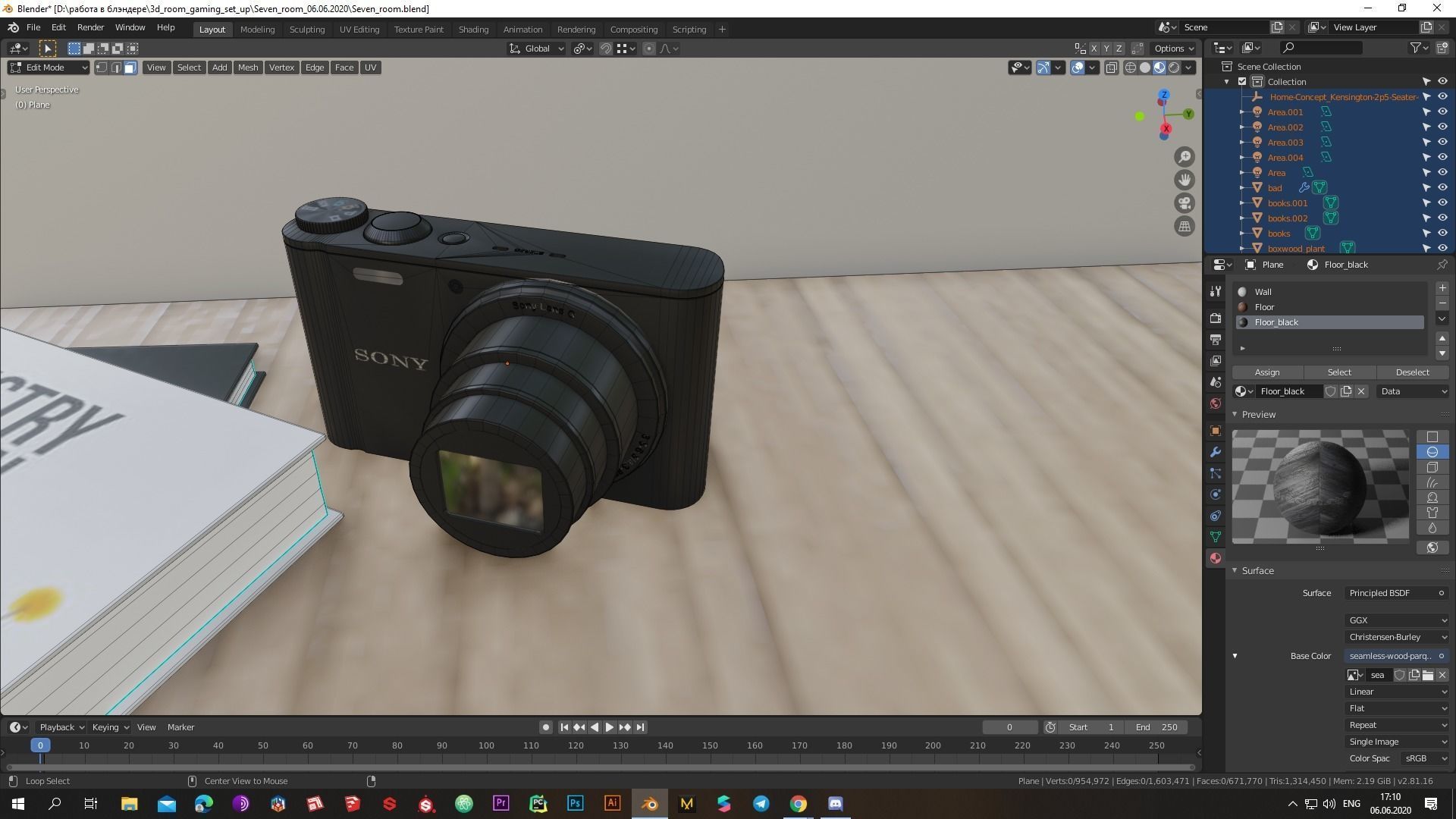 Low-poly Cool 3D gaming set-up Low-poly 3D model_11