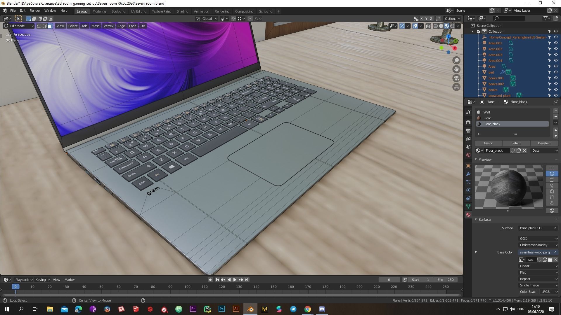 Low-poly Cool 3D gaming set-up Low-poly 3D model_9