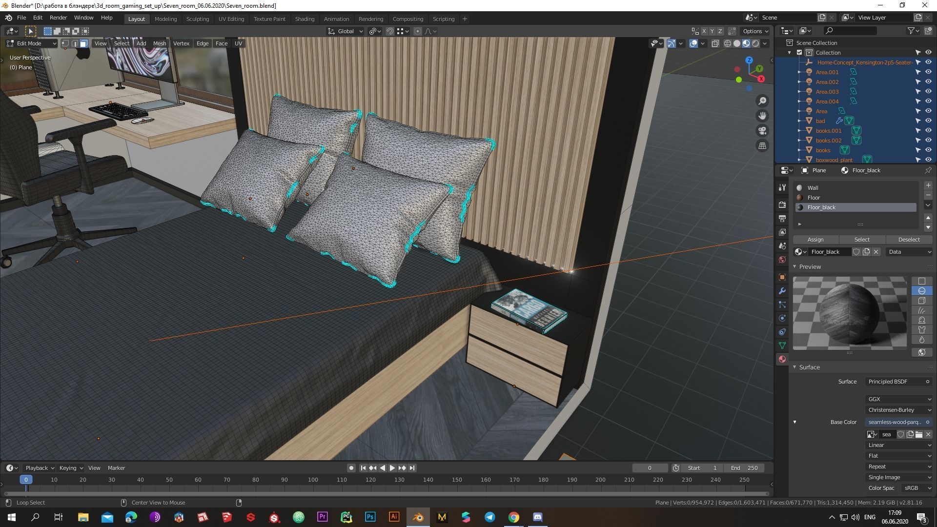 Low-poly Cool 3D gaming set-up Low-poly 3D model_4