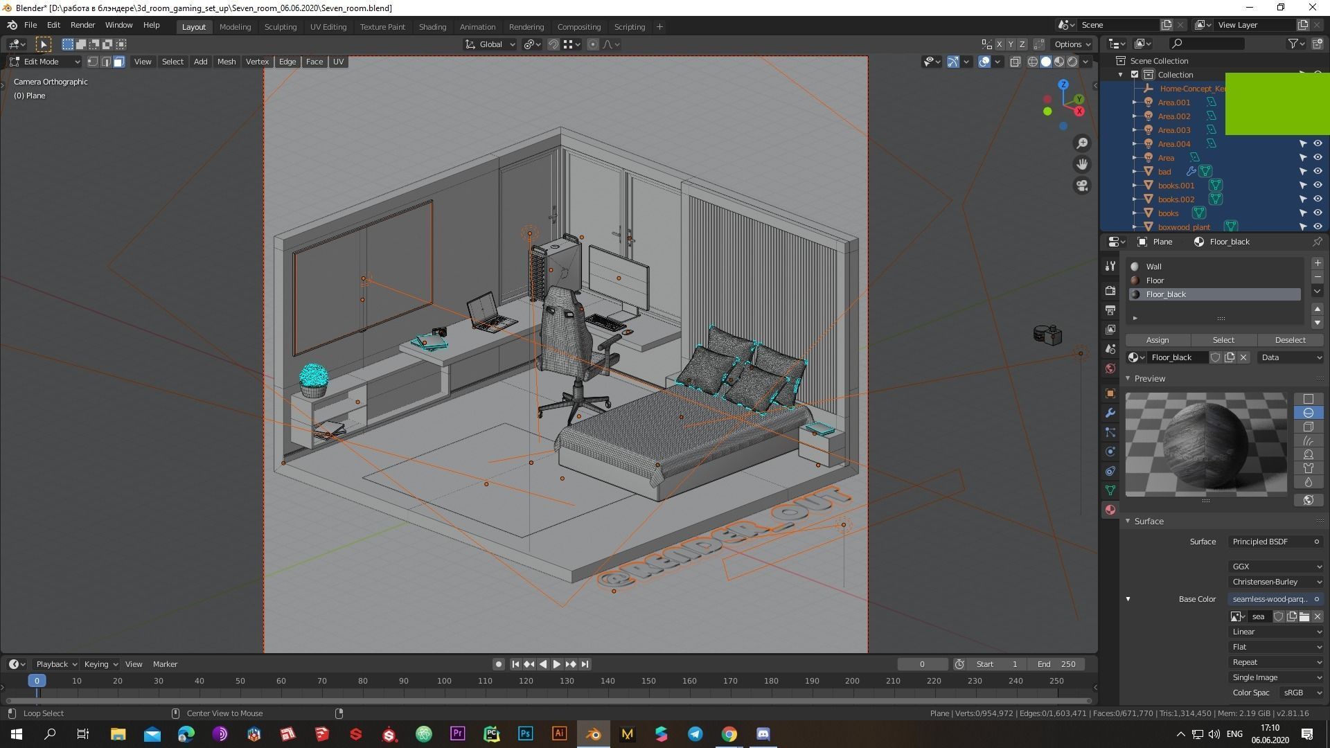 Low-poly Cool 3D gaming set-up Low-poly 3D model_15
