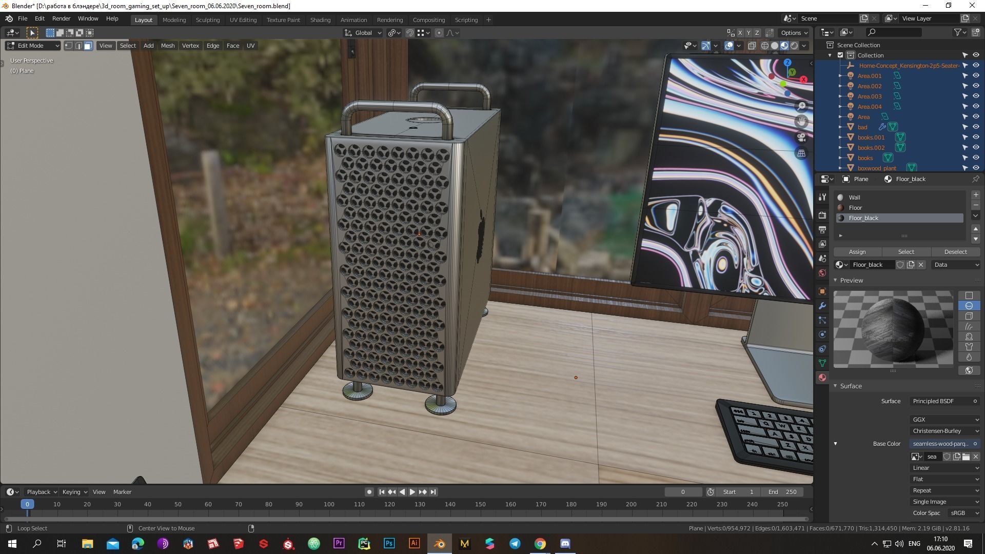 Low-poly Cool 3D gaming set-up Low-poly 3D model_8