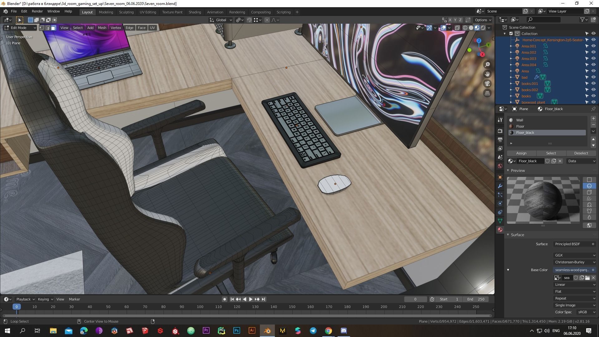 Low-poly Cool 3D gaming set-up Low-poly 3D model_2