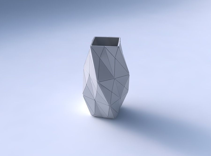 Vase twisted quadratic with triangle plates 3D print model_3