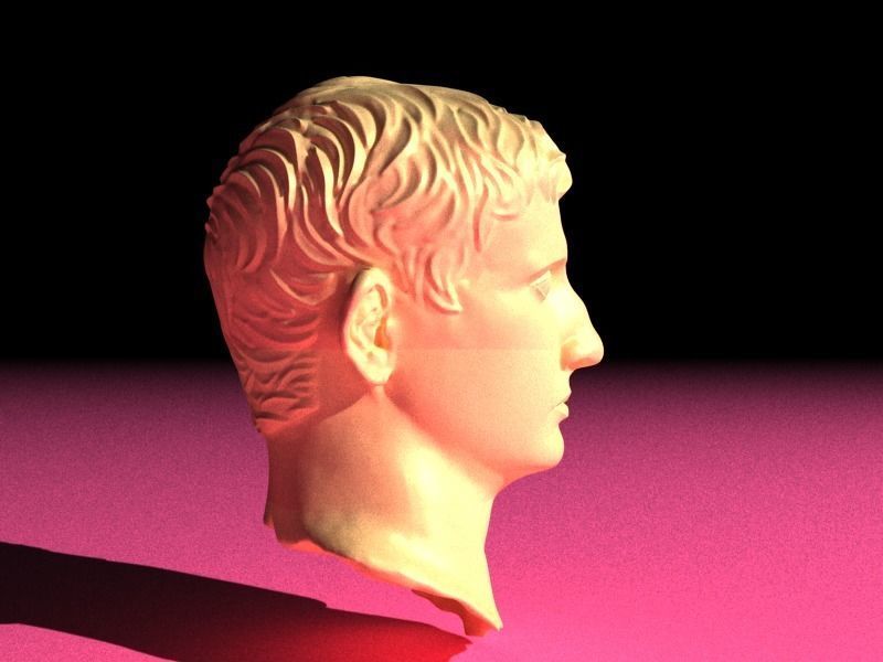 Roman Greek Head statue 3D model_2