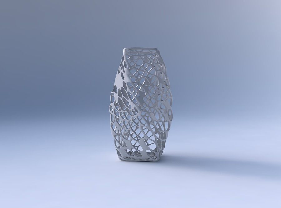 Vase twisted quadratic with twisted dense organic lattice 3D print model_4