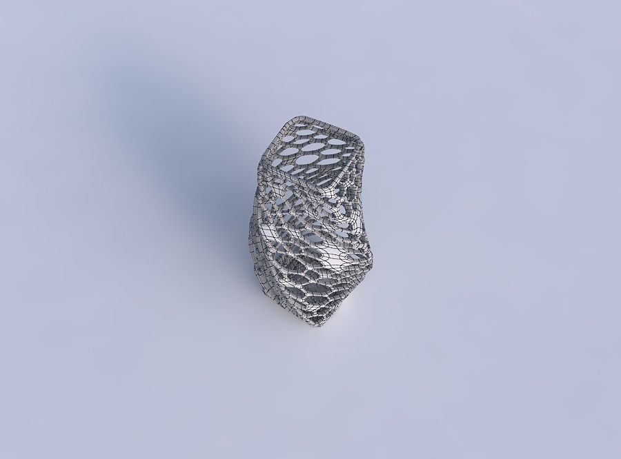 Vase twisted quadratic with twisted dense organic lattice 3D print model_6