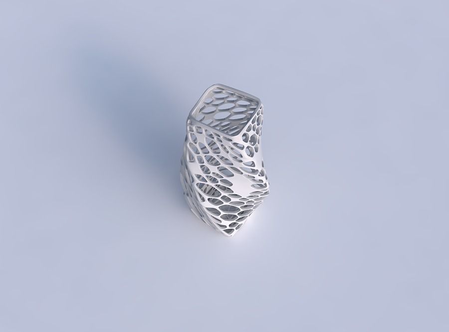 Vase twisted quadratic with twisted dense organic lattice 3D print model_1