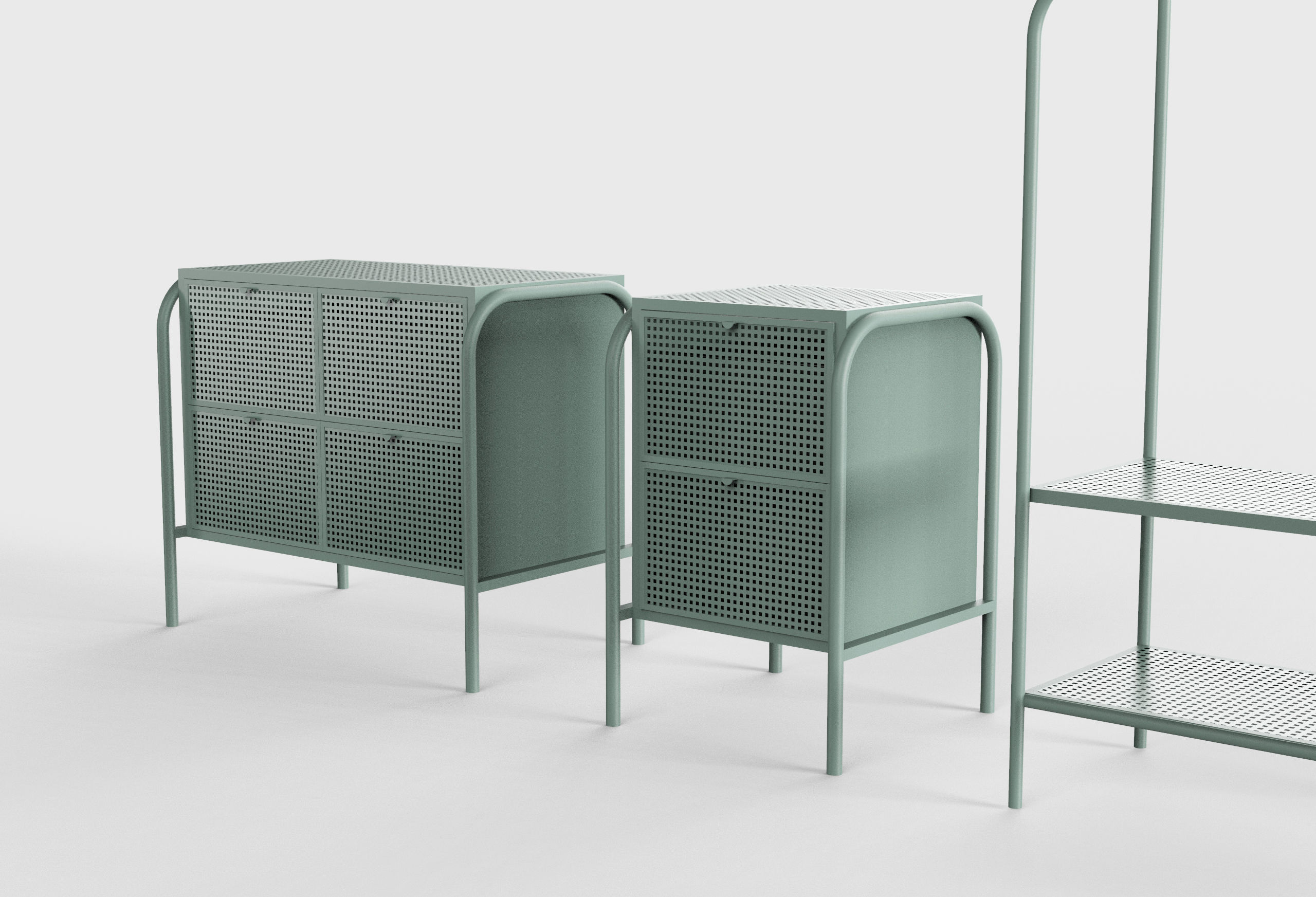 NIKKEBY Set of shelves and dresser 3D model | CGTrader