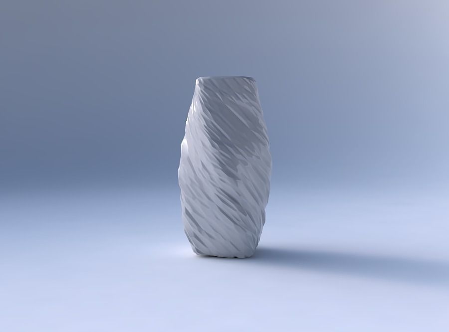 Vase twisted quadratic with twisted rocky bulges 3D print model_4