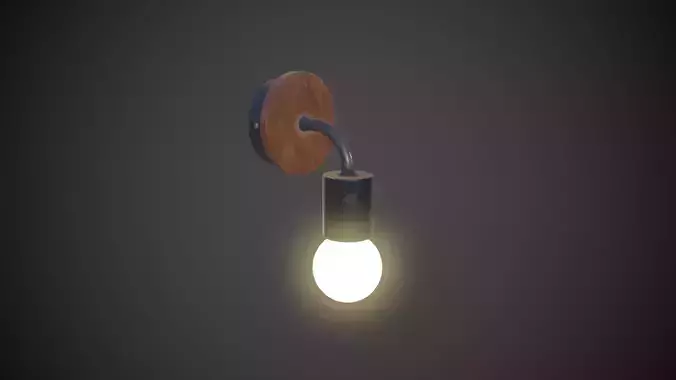 Night Lamp Wall Mounted Low-poly 3D model