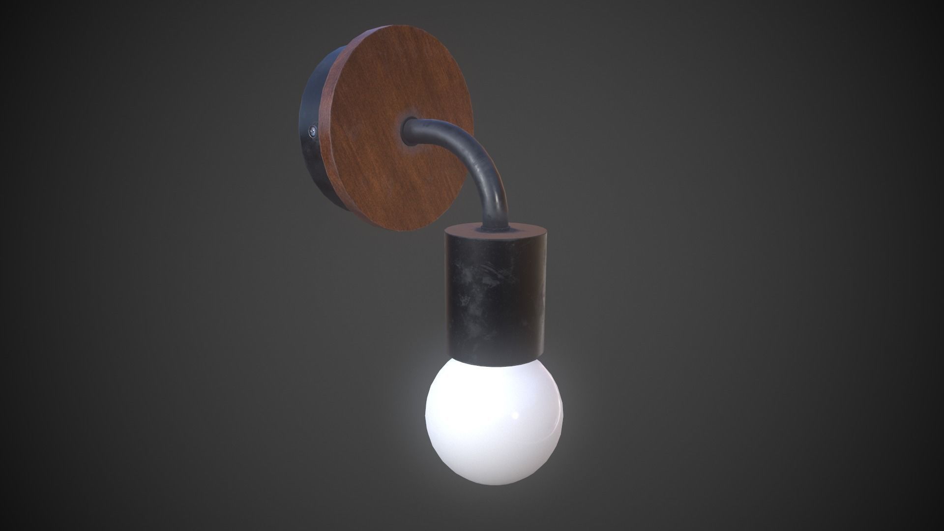 Night Lamp Wall Mounted Low-poly 3D model_7