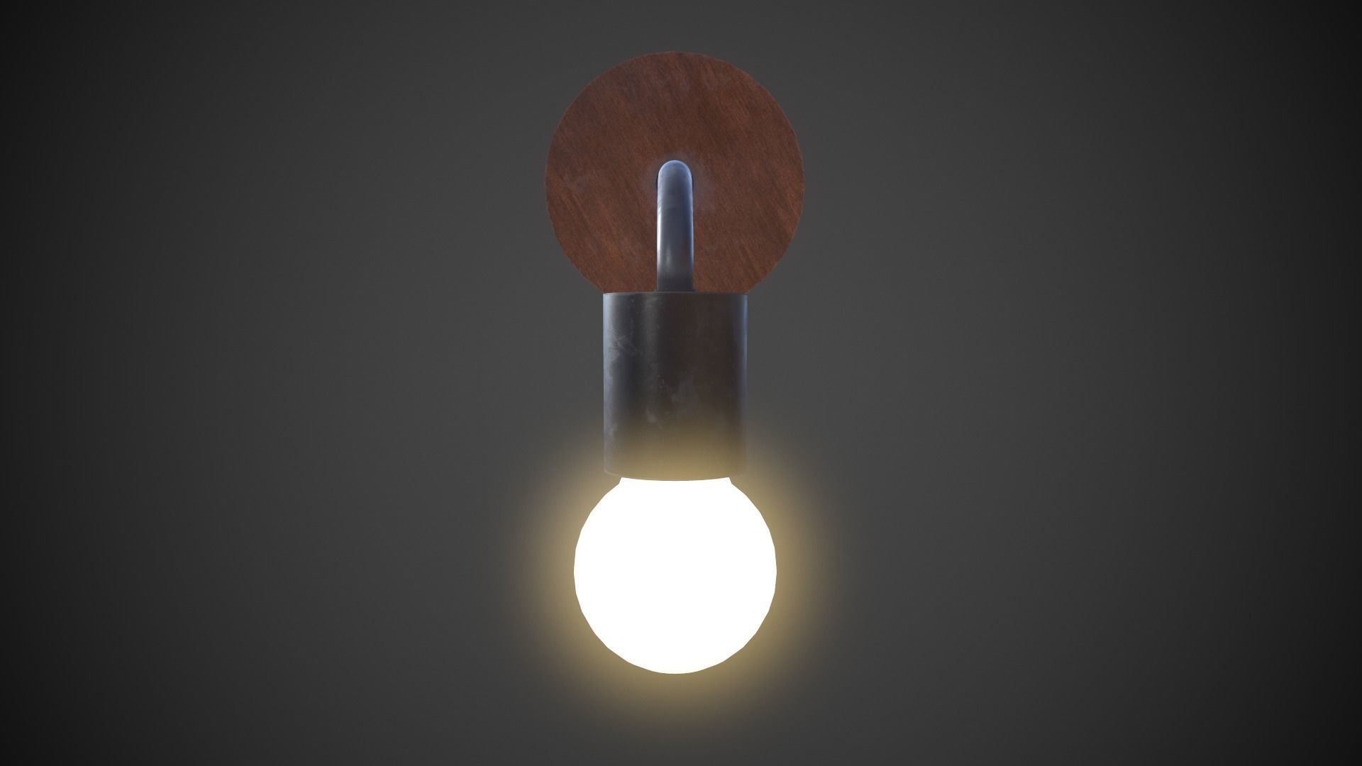 Night Lamp Wall Mounted Low-poly 3D model_3